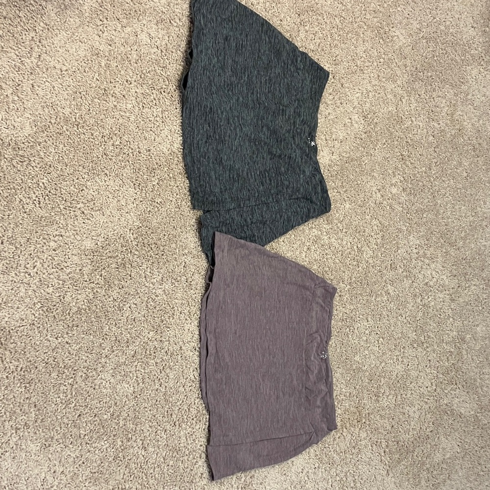 2-Pack Mini Skirts with shorts under built in Charcoal and lavender